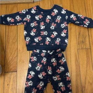 Disney Blue and Pink Pajama Sets Matching Set